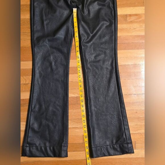 Kancan 11 Black Faux Leather Flare Button Fly Rocker Moto Pants - Picture 8 of 8